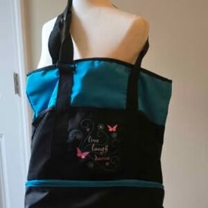 Stylish Black and Blue Tote Bag
